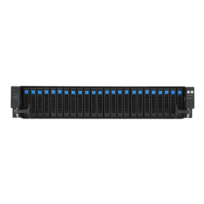 Platforma Asus Rack (2U) RS520A-E12-RS24U AMD Epyc 9004 (16x NVMe, 8x SATA/SAS, 2xM.2, 2xGPU, 2x10Gbe, IPMI, 1+1 1600W)