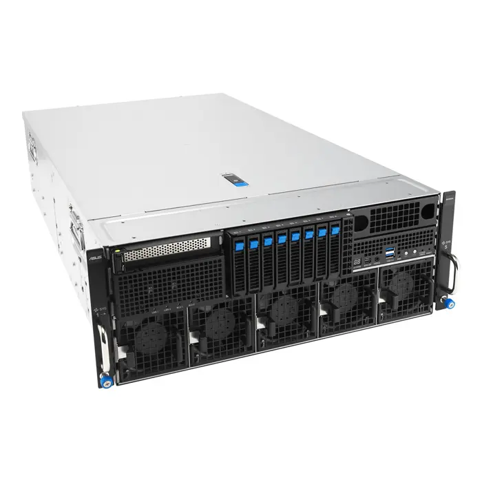 Platforma Asus Rack (4U) ESC8000A-E13X AMD EPYC 9005 (8xNVMe, 2xM.2, 2x10Gbe, 8xQSFP, IPMI, R3200W)