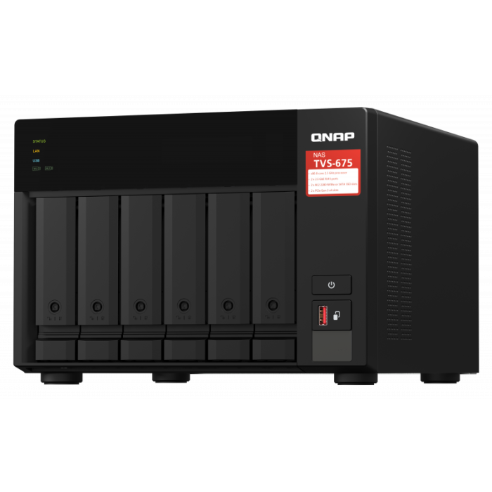 QNAP NAS server for 6 disks, 8GB RAM, 2.5GB network