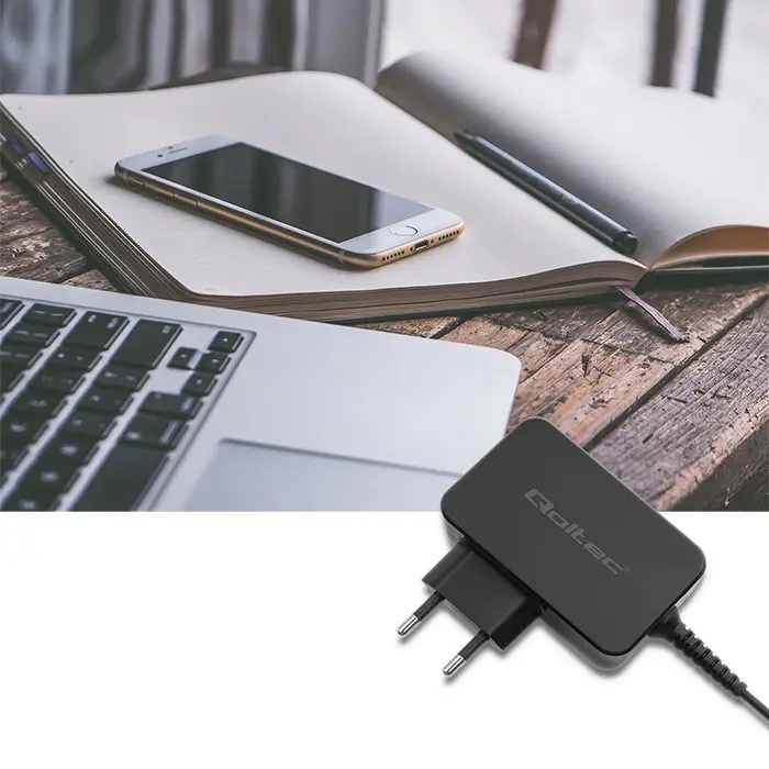 Qoltec 51024 Charger | 65W | 5-20V | 3-3.25A | USB type C | PD | Black