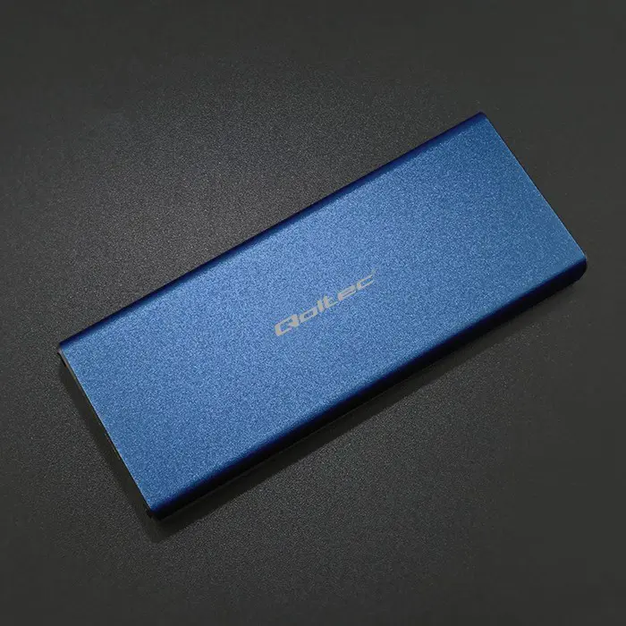 Qoltec 51832 Enclosure | M.2 SSD drive | SATA | NGFF| USB 3.0 | Super speed 5Gb/s | 2TB | Blue