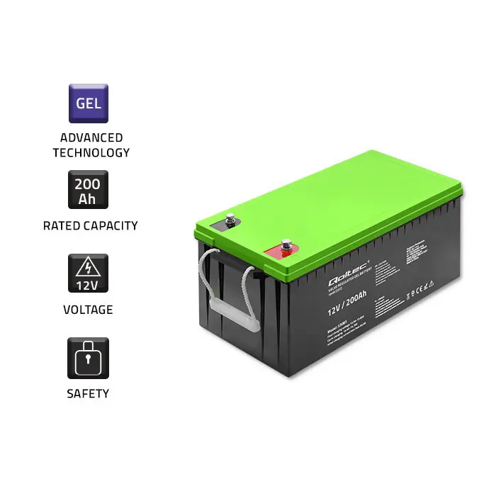Qoltec 53083 Gel battery | 12V |  200AH