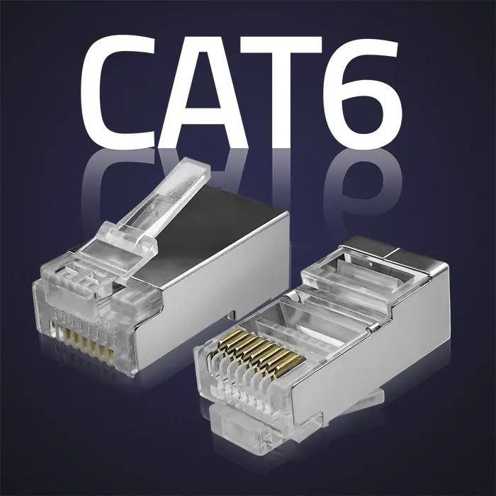 Qoltec 54556 RJ45 modular connector | CAT6 | FTP |Gold-plated contacts | 100 pieces
