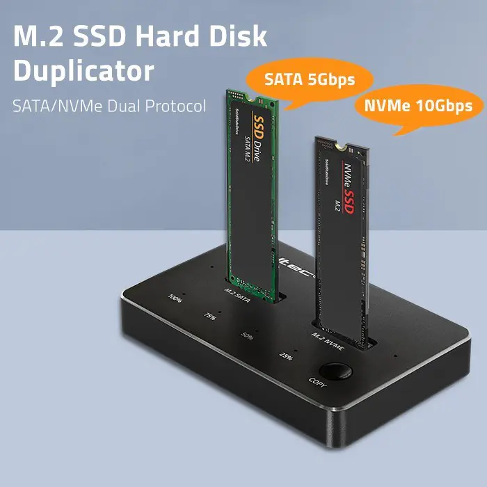 Qoltec M.2 SSD Docking Station | NVMe| SATA | USB-C | DUAL 2 x 2TB