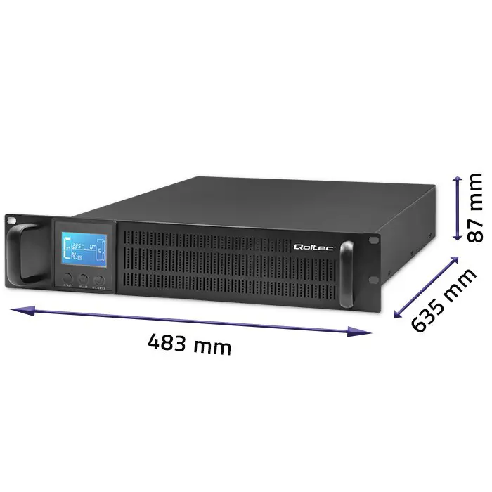 Qoltec RACK UPS | 2kVA | 1600W | LCD