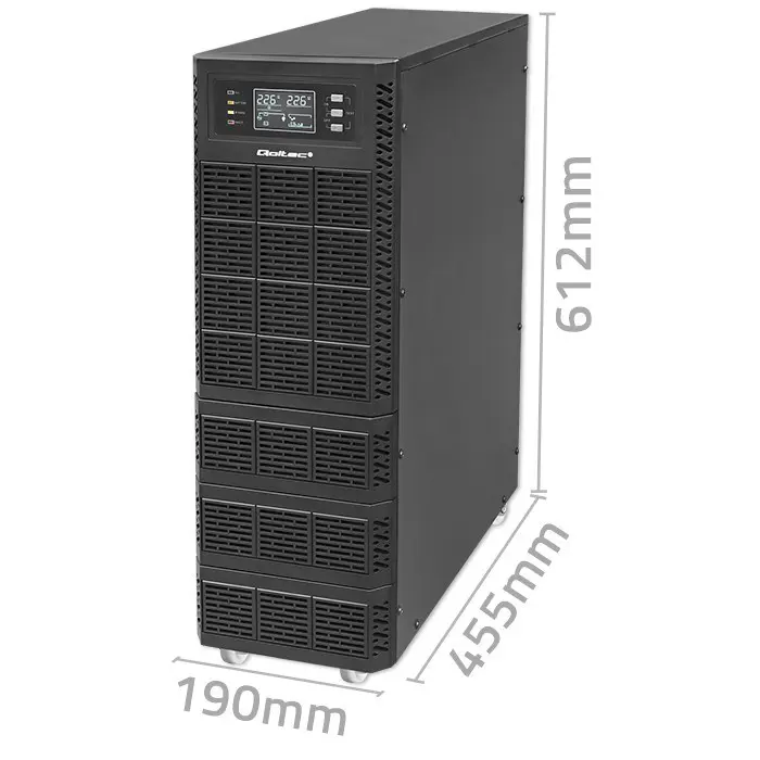 Qoltec Uninterruptible Power Supply (UPS) | 6kVA | 6000W | Power Factor 1.0 | LCD | EPO | USB | Online