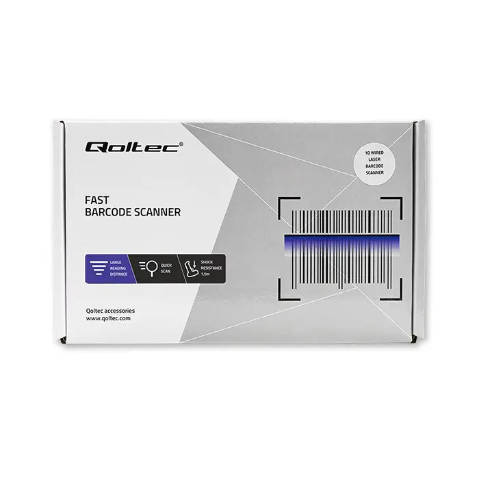 Qoltec Wireless 1D Barcode Reader | 2D |+ Docking Station