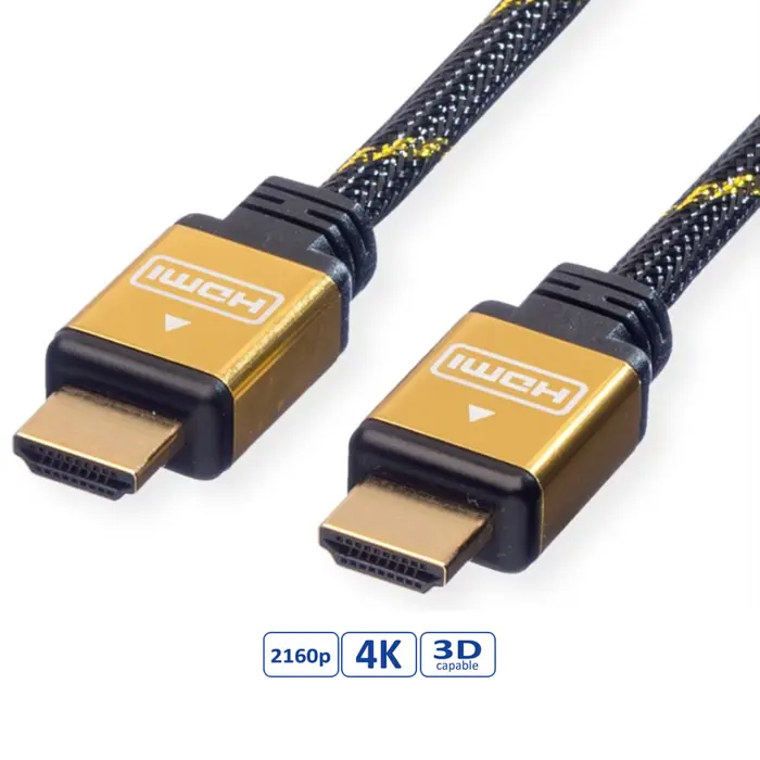 Roline GOLD HDMI kabel sa mrežom, M/M, 2.0m
