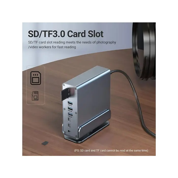 Roline VALUE Docking station USB-C, HDMI/DP 4K60, G-LAN, USB-A, USB-C, PD, SD/microSD, Audio