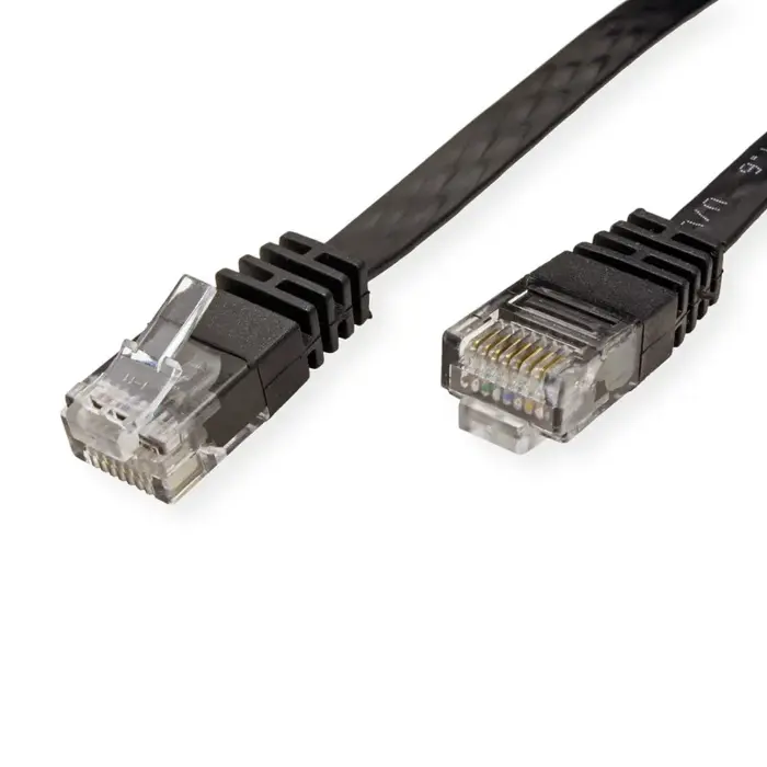 Roline VALUE UTP mrežni flat kabel Cat.6/Class E, 2.0m, crni