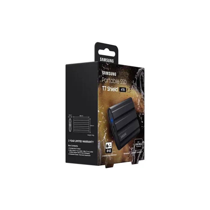 Samsung SSD Portable T7 Shield 4TB Black Retail