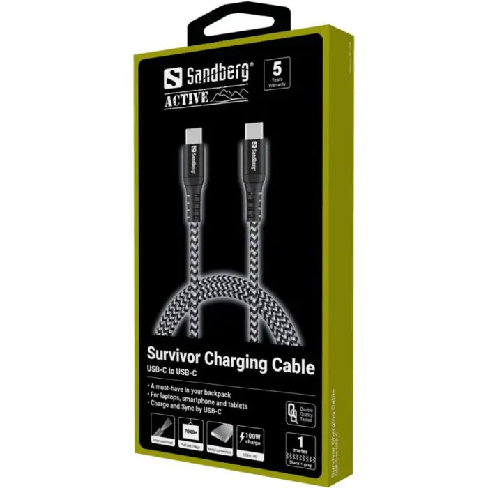 Sandberg Survivor USB-C cable1m, 100W