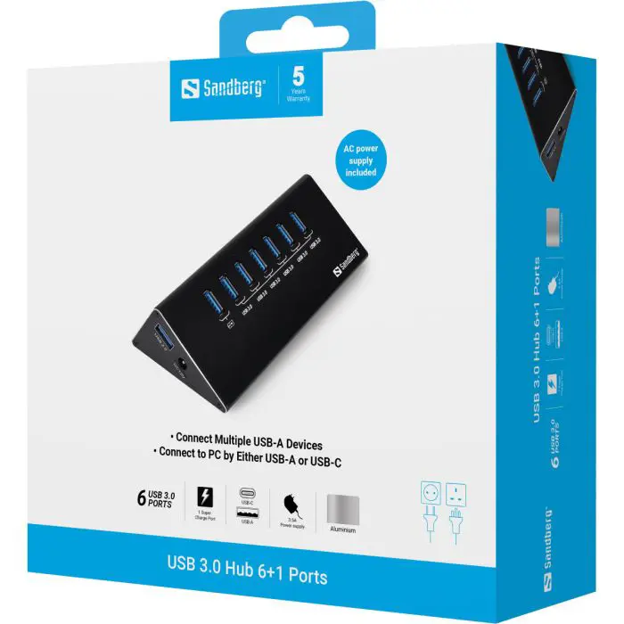 Sandberg USB 3.0 Hub 6 + 1 ports