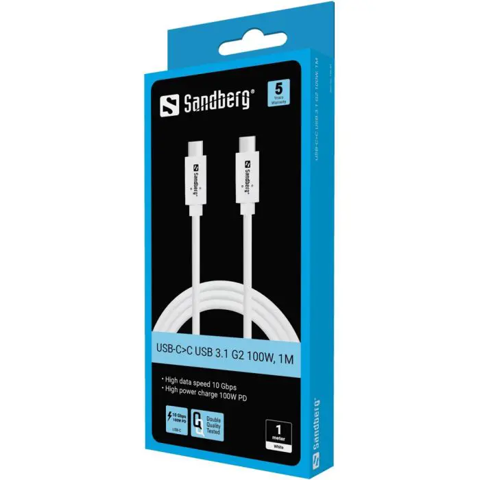 Sandberg USB-C > C USB 3.2 Gen2 PD 100W 1m polnilni kabel