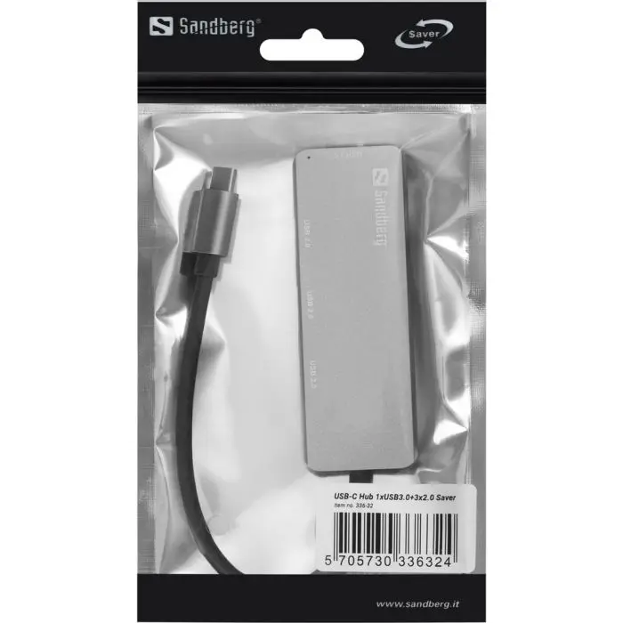 Sandberg USB-C v 4x USB-A hub