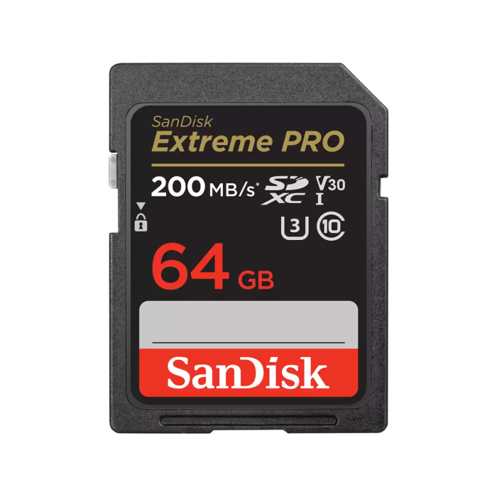 SANDISK EXTREME PRO 64GB SD, 200MB/s