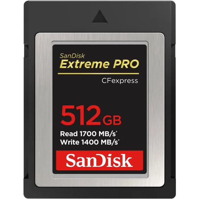 SanDisk Extreme PRO CFexpress type B, 512GB, 1700MB/s Read, 1400MB/s Write