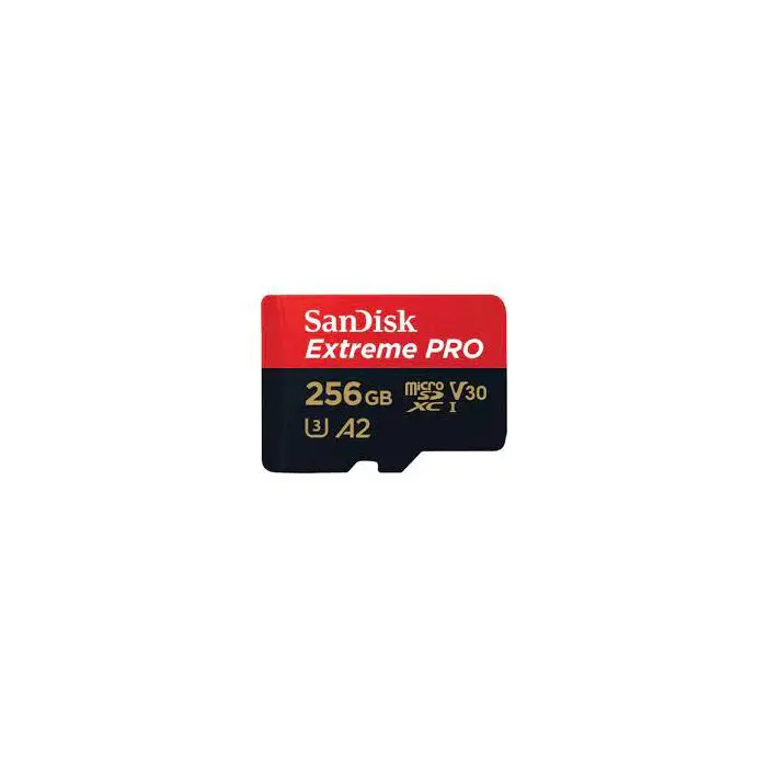 SanDisk Extreme PRO microSDXC 256GB + SD Adapter up to 200MB/s/140MB/s A2 C10 V30 UHS-I U3