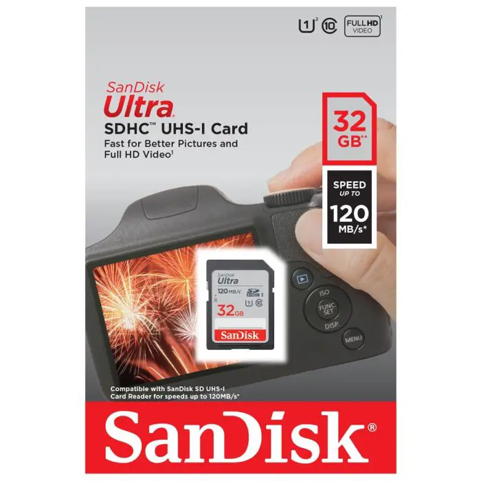 SanDisk Ultra 32GB SDHC memory card 120MB/s