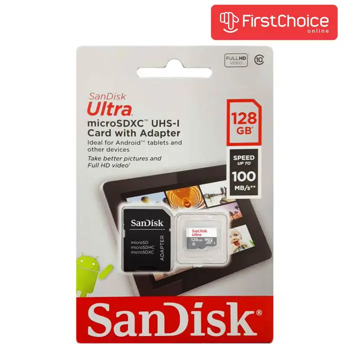 SanDisk Ultra microSDXC 128GB + SD Adapter 100MB / s Class 10 UHS-I