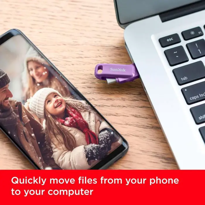 SanDisk USB 128GB Ultra Dual Drive Go USB Type-C 400MB/s lavender