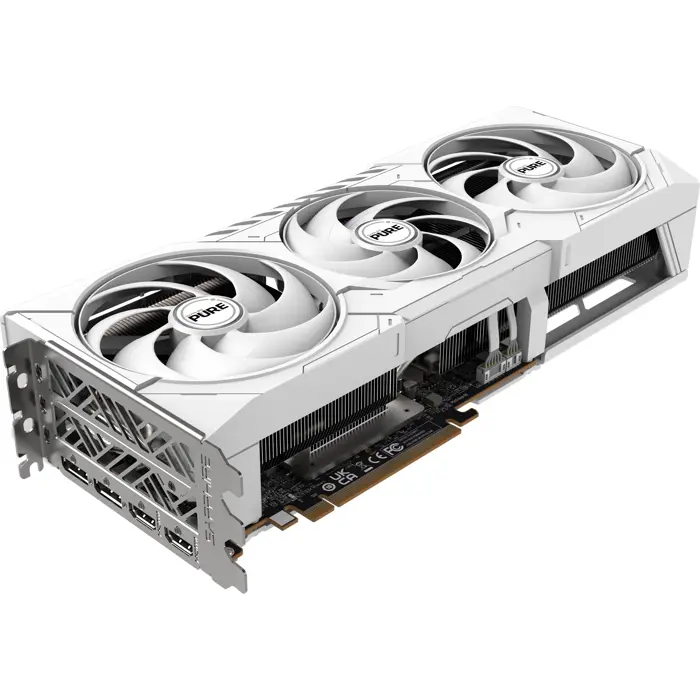 SAPPHIRE Radeon RX 9070 Pure OC, graphics card white, RDNA4, GDDR6, 2x DisplayPort, 2x HDMI