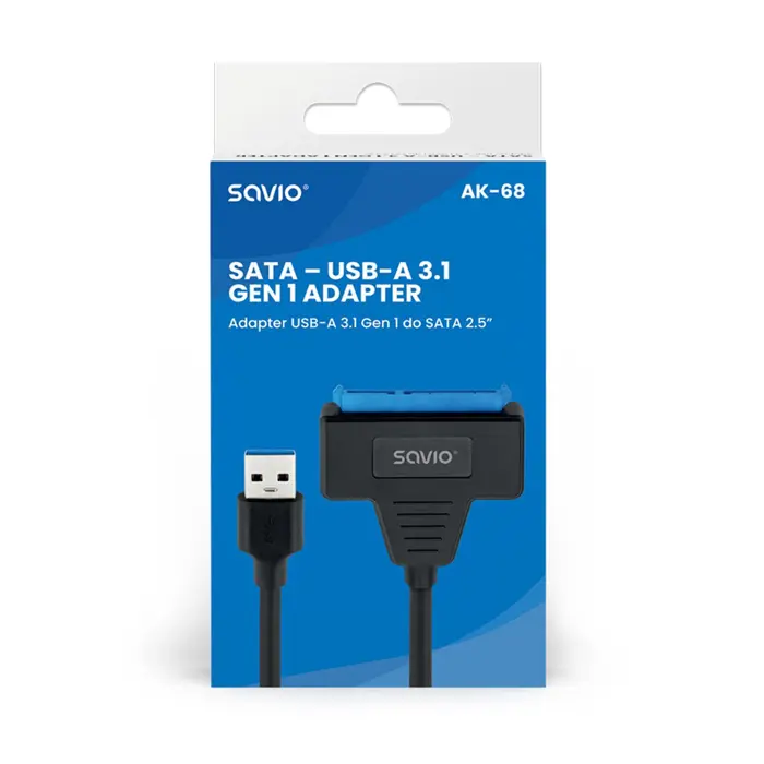 SAVIO AK-68 Adapter USB-A 3.1 Gen 1 (M) - SATA (F) for 2.5" drives