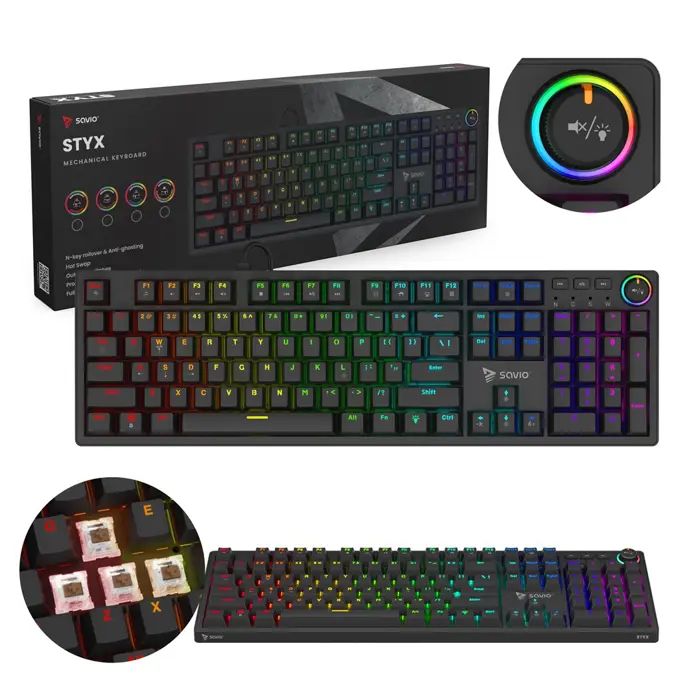 Savio STYX Outemu Brown keyboard Gaming