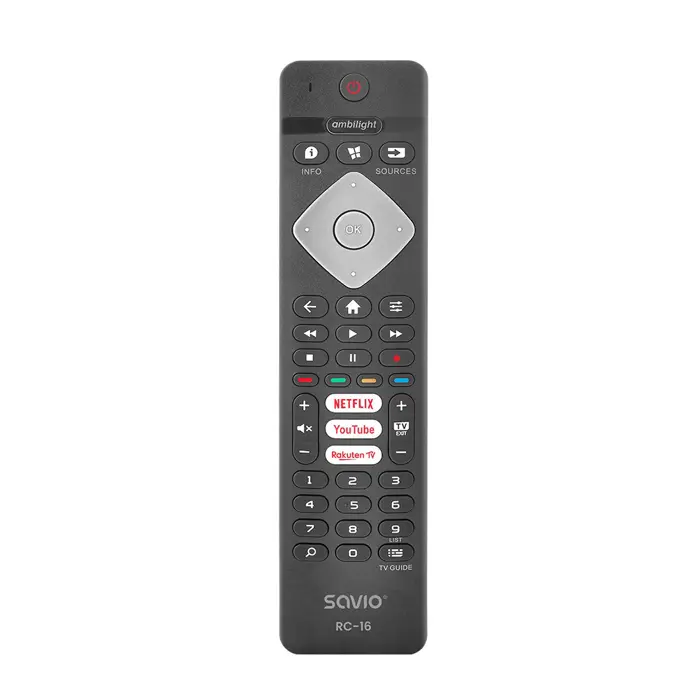 Savio universal remote control/replacement for Philips TV, SMART TV, RC-16
