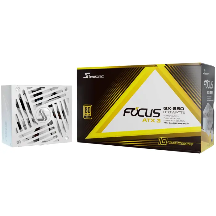 Seasonic Focus GX 80 PLUS Gold napajanje, modular, PCIe 5.1 - 850 Watt, white-FOCUS-GX-850-V4-WHITE