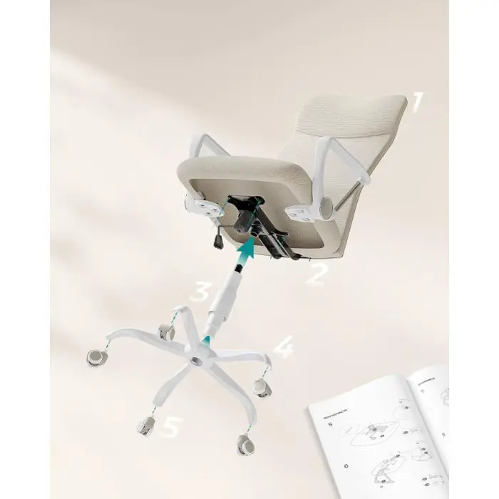 SONGMICS ergonomski pisarniški stol bež