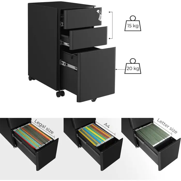 SONGMICS Office cabinet on wheels OFC030B01