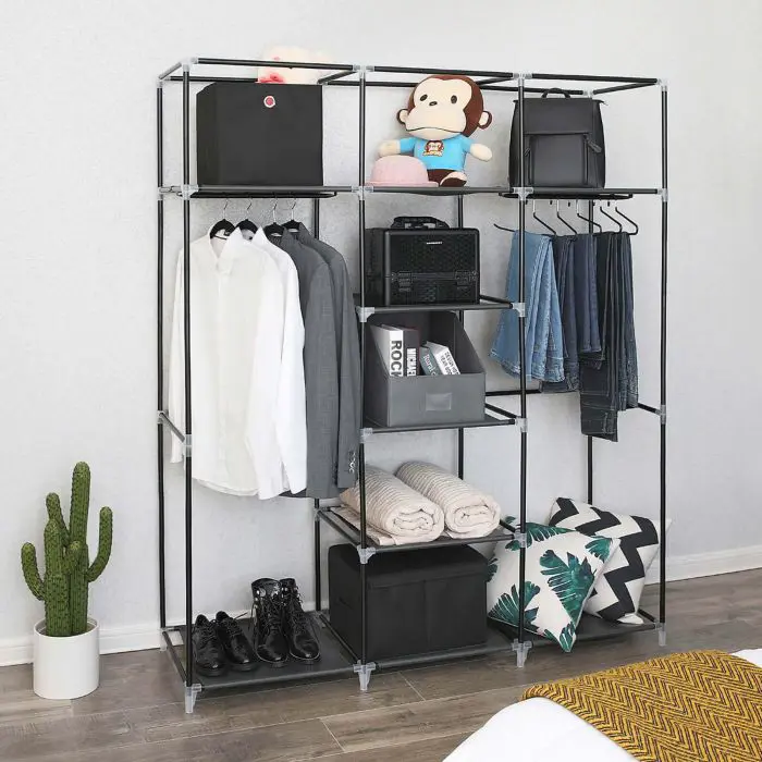 SONGMICS RYG12B canvas wardrobe, black