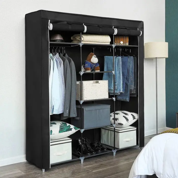 SONGMICS RYG12B canvas wardrobe, black