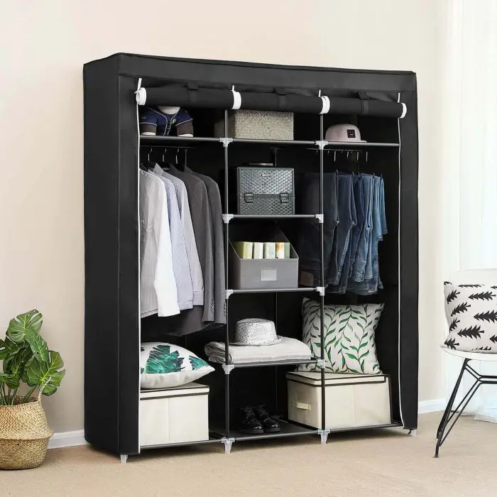 SONGMICS RYG12B canvas wardrobe, black