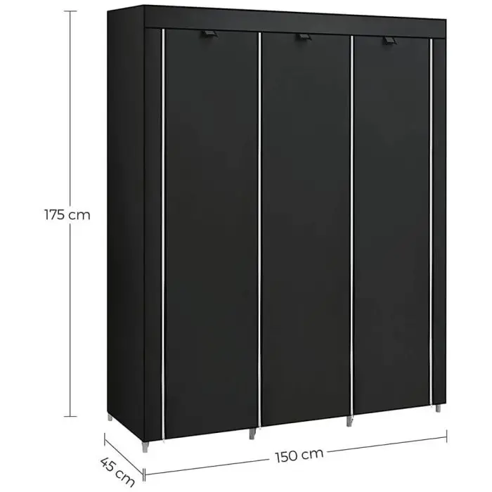 SONGMICS RYG12B canvas wardrobe, black