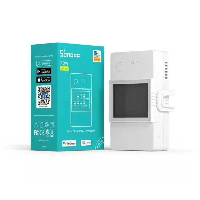 SONOFF POWR316D smart switch, digital consumption meter with LCD, compatible with Alexa/Google Home, 16A