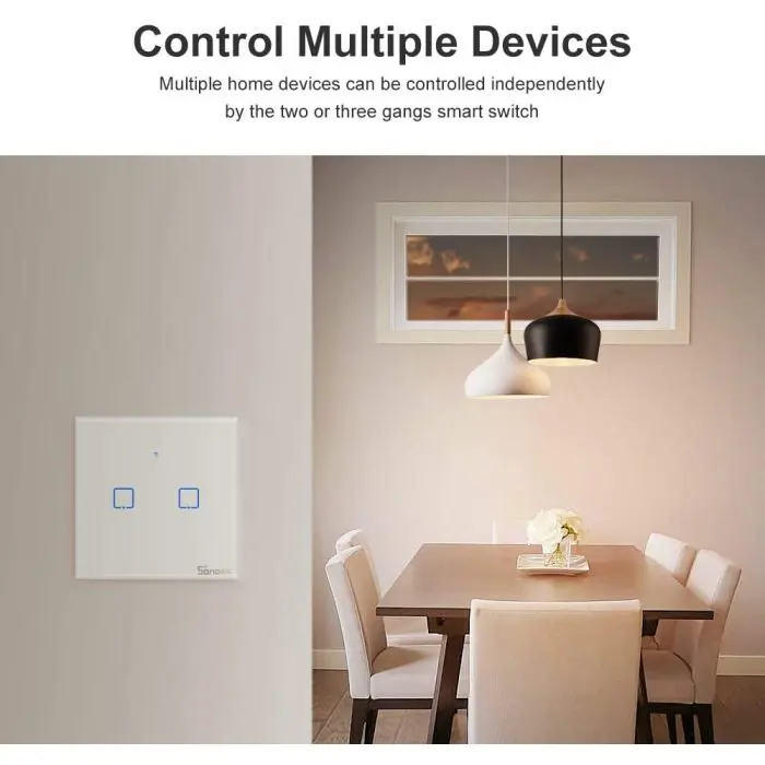SONOFF smart wall switch Wi-Fi + RF433 dual T1EU2C-TX