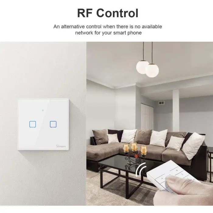 SONOFF smart wall switch Wi-Fi + RF433 dual T2EU2C-TX