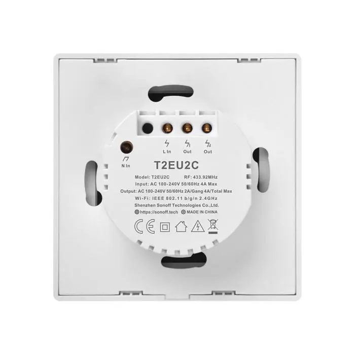 SONOFF smart wall switch Wi-Fi + RF433 dual T2EU2C-TX