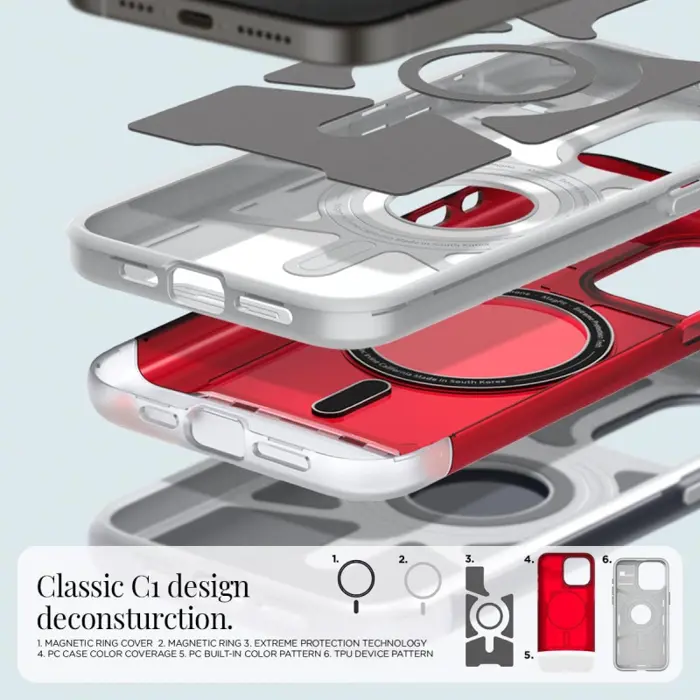 Spigen Classic C1 MagSafe, ruby - iPhone 15 Pro Max