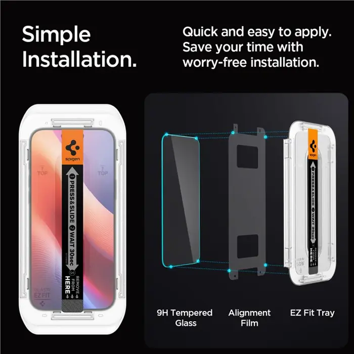 Spigen Glass tR EZ Fit 2 Pack, transparency - iPhone 16 Pro Max (AGL07907)