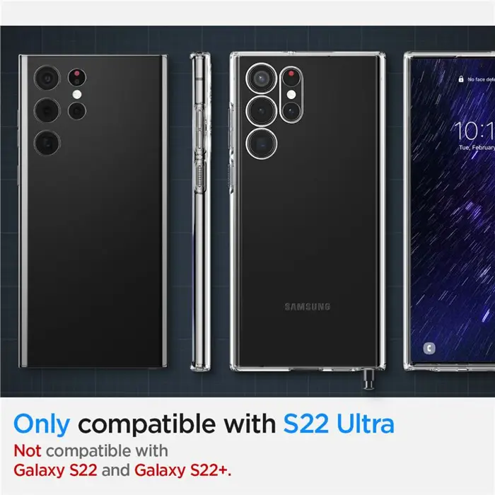 Spigen Liquid Crystal, zaštitna maska za telefon, prozirna - Samsung Galaxy S22 Ultra