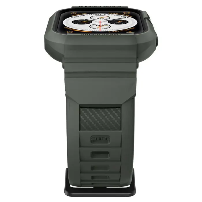 Spigen Rugged Armor Pro, zaštitna maska s remenom za Apple pametni sat, zelena - Apple Watch 8/7 (45mm)/SE 2022/6/SE/5/4 (44mm)