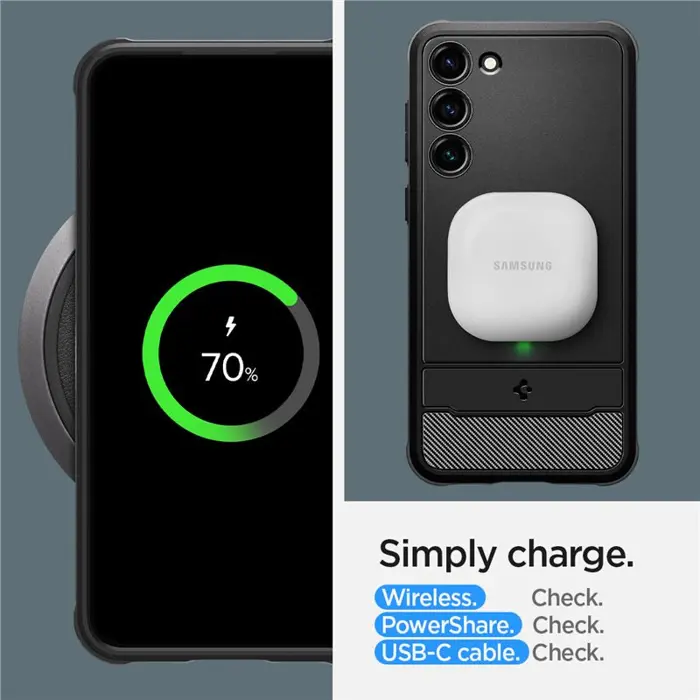 Spigen Rugged Armor, zaštitna maska za telefon, crna - Samsung Galaxy S23+