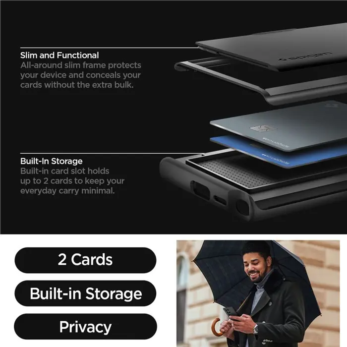 Spigen Slim Armor CS, black zaštitna maska za telefon - Samsung Galaxy S24 Ultra (ACS07306)