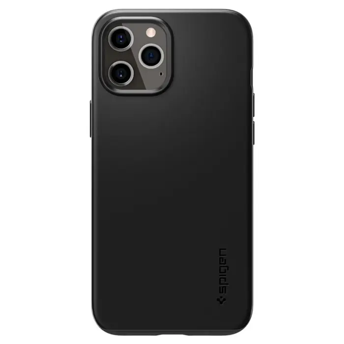 Spigen Thin Fit, zaštitna maska za telefon, crna - iPhone 12/Pro
