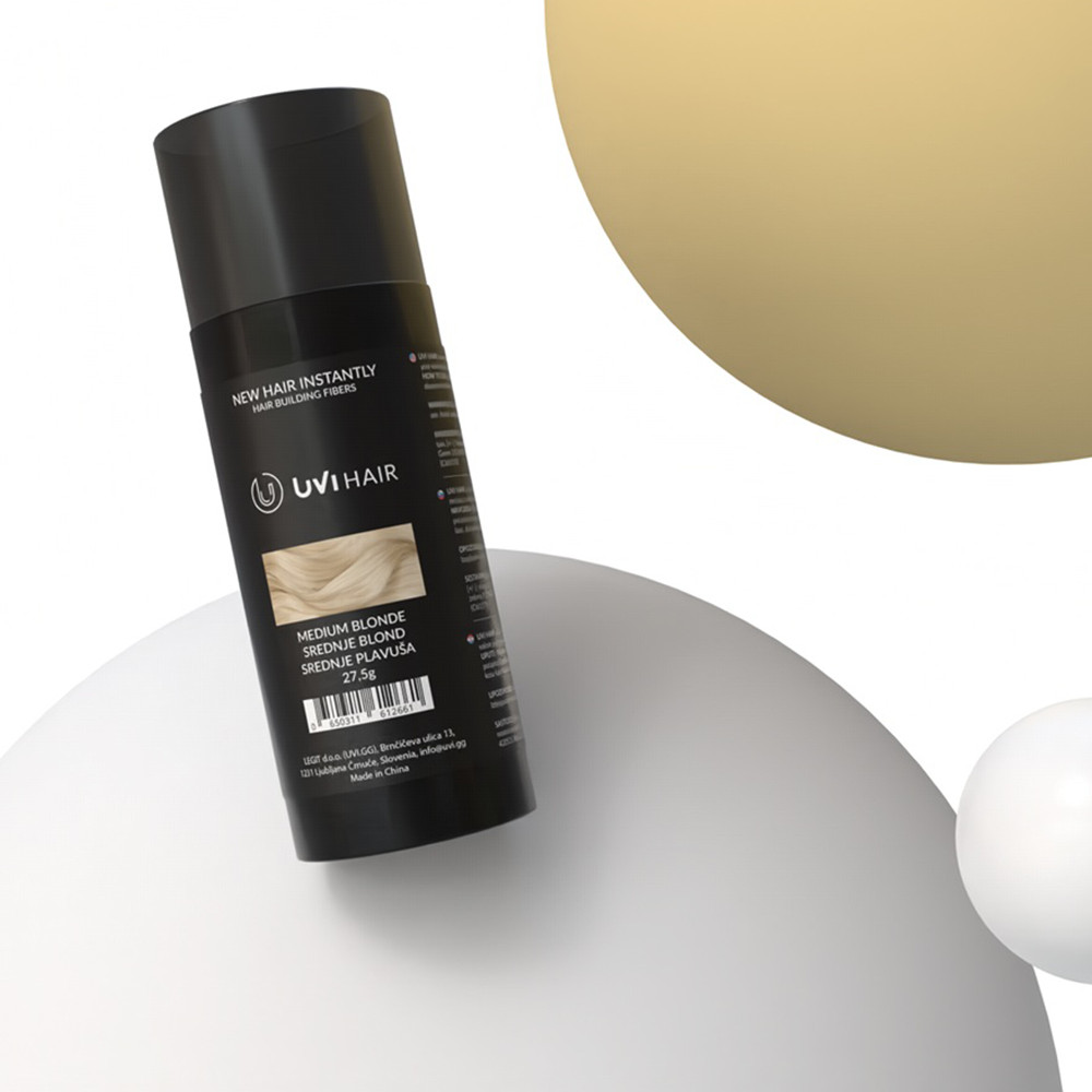 UVI Hair vlakna za kosu, MEDIUM BLONDE / Srednje plavuša (velika 27,5 g, do 50 nanosa) - 747
