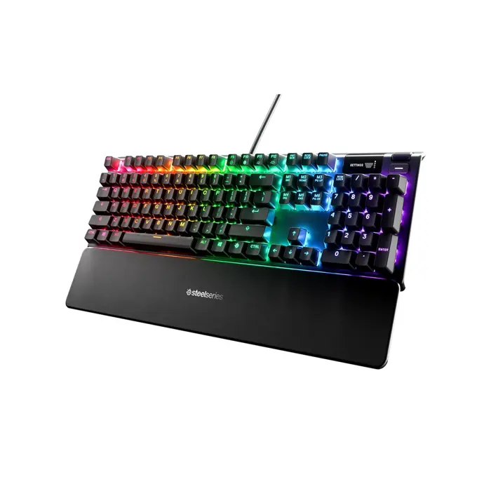 SteelSeries Apex 5 Gaming Keyboard, US Layout, Wired, Black SteelSeries Apex 5 Gaming keyboard Hybrid blue mechanical gaming switches guaranteed for 20 million keypresses, OLED Smart Display displays