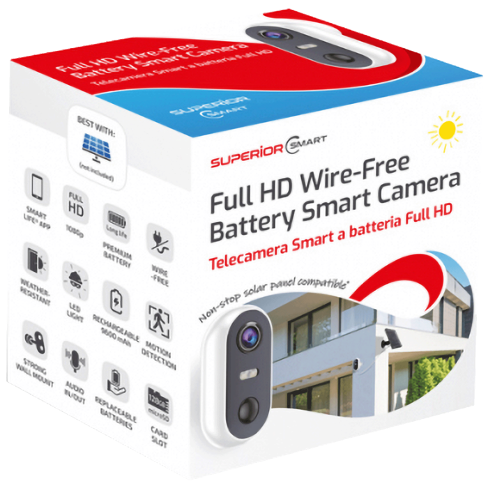 Superior Kamera IP, 1080p, WiFi, micro SD, 2 x 4800mAh, Outdoor - Smart Camera FullHD Outdoor